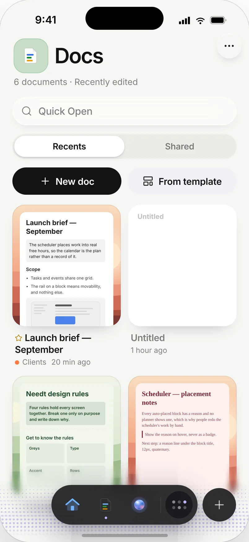 Needt Docs on iPhone