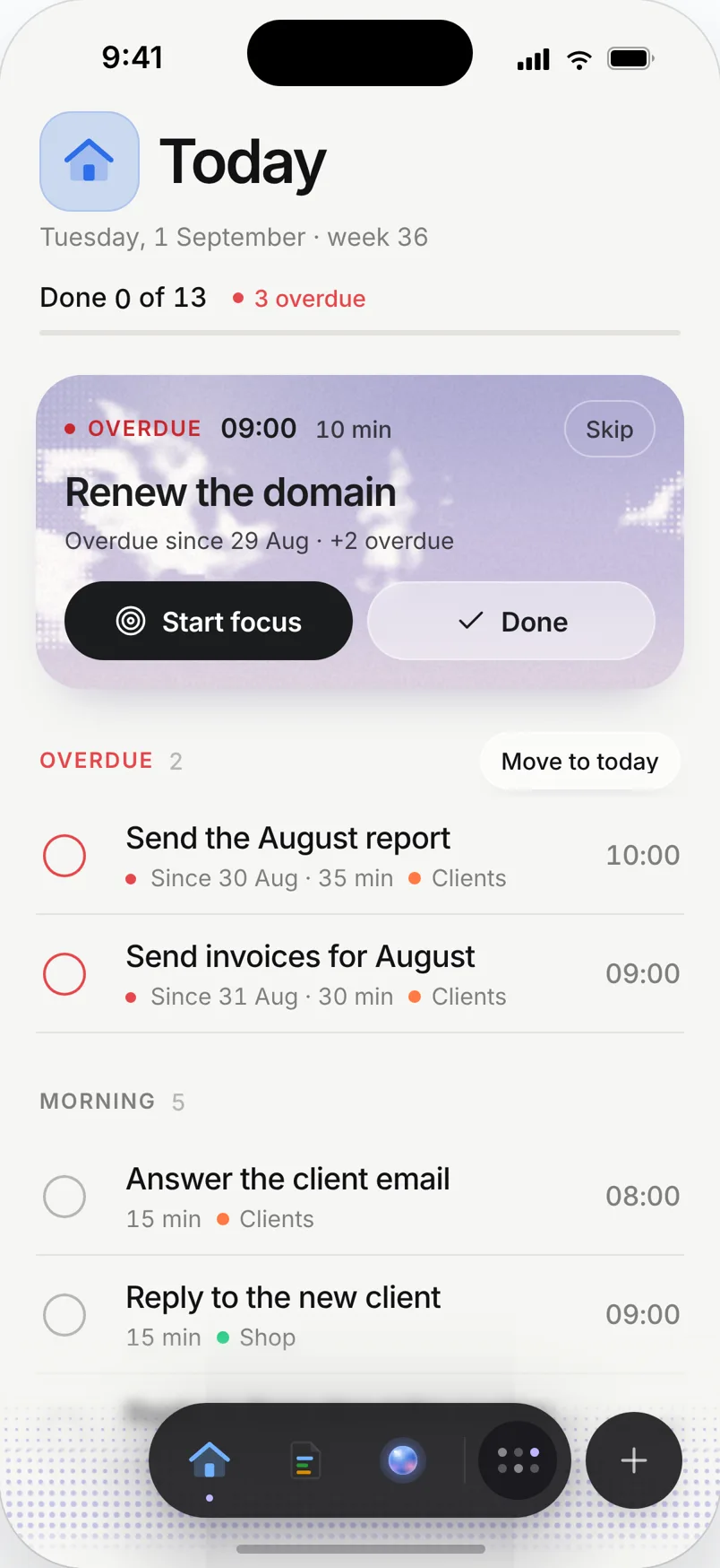 Needt Today on iPhone